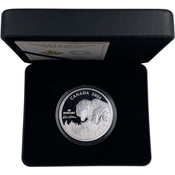Canada 2024 $30 Weather Watch - Bison by Robert Bateman 2oz Pure Silver Coin