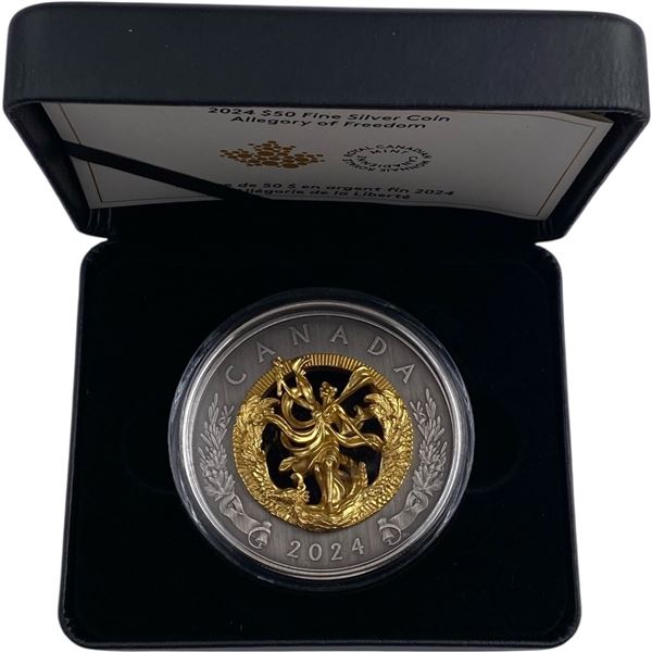 Canada 2024 $50 Allegory of Freedom Pure Silver Coin