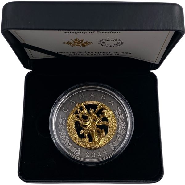 Canada 2024 $50 Allegory of Freedom Pure Silver Coin