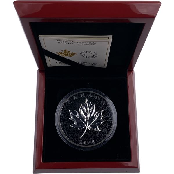 Canada 2024 $50 Maple Leaves in Motion Pure Silver Coin