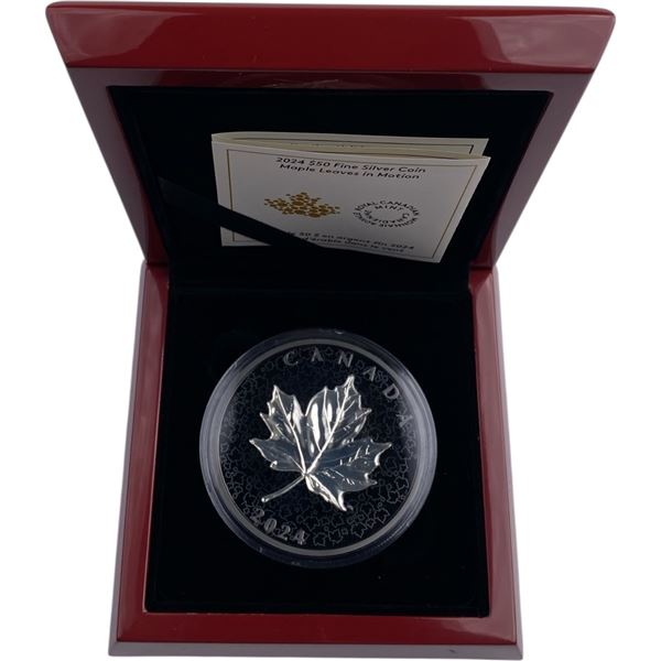 Canada 2024 $50 Maple Leaves in Motion Pure Silver Coin