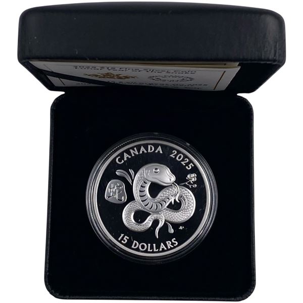 Canada 2025 $15 Zodiac Series: Year of the Snake Pure Silver Coin