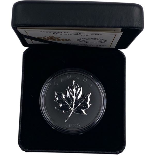 Canada 2025 $20 Black Rhodium Elegant Maple 1oz Pure Silver Coin