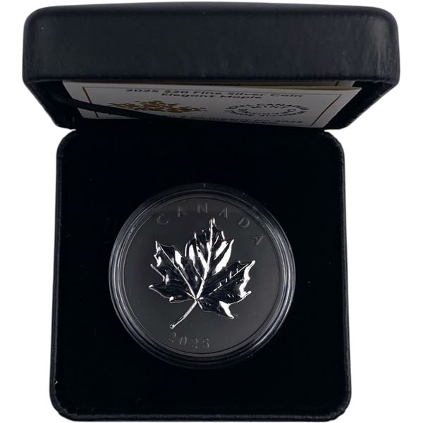 Canada 2025 $20 Black Rhodium Elegant Maple 1oz Pure Silver Coin