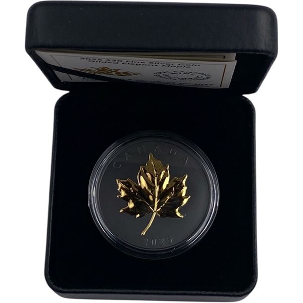 Canada 2025 $20 Gilded Elegant Maple 1oz Pure Silver Coin with Rhodium & Gold Plating