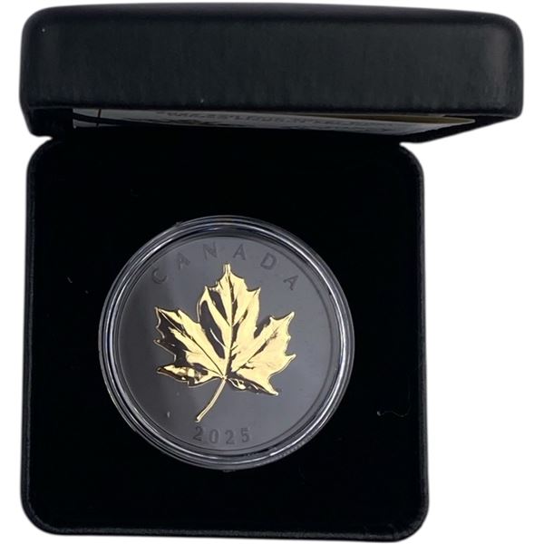 Canada 2025 $20 Gilded Elegant Maple 1oz Pure Silver Coin with Rhodium & Gold Plating