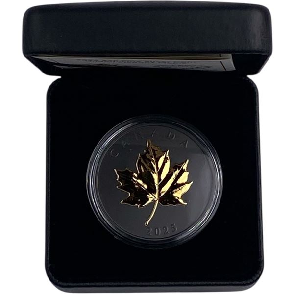 Canada 2025 $20 Gilded Elegant Maple 1oz Pure Silver Coin with Rhodium & Gold Plating