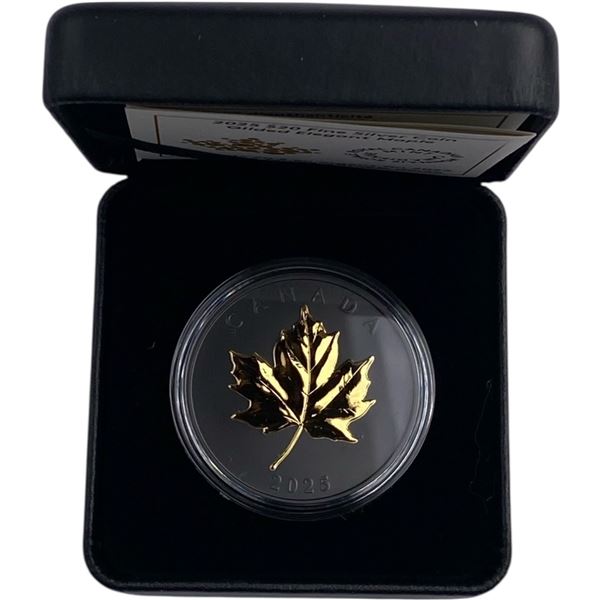 Canada 2025 $20 Gilded Elegant Maple 1oz Pure Silver Coin with Rhodium & Gold Plating