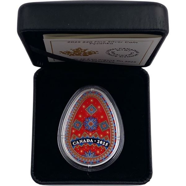 Canada 2025 $20 Pysanka Egg 1oz Pure Silver Coin