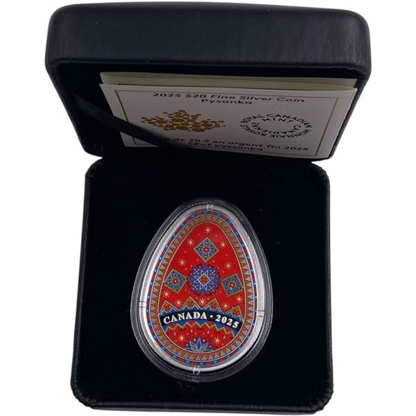 Canada 2025 $20 Pysanka Egg 1oz Pure Silver Coin