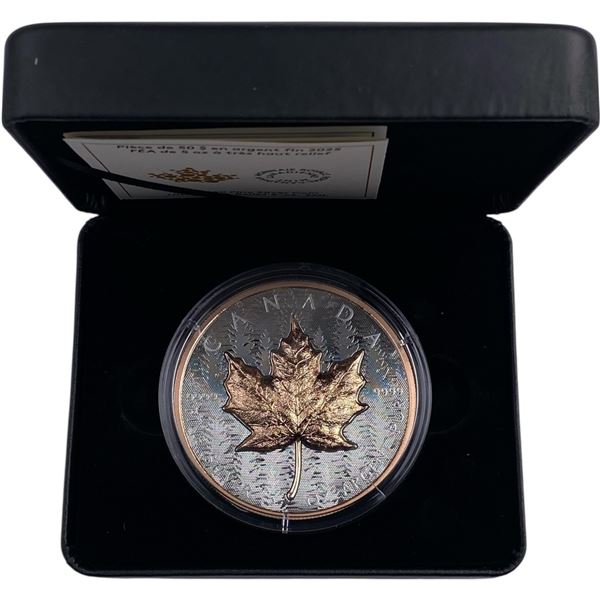 Canada 2025 $50 Ultra High Relief Silver Maple Leaf 5oz Pure Silver Coin