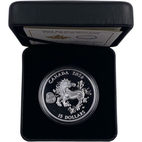 Canada 2026 $15 Zodiac Series: Year of the Horse Pure Silver Coin
