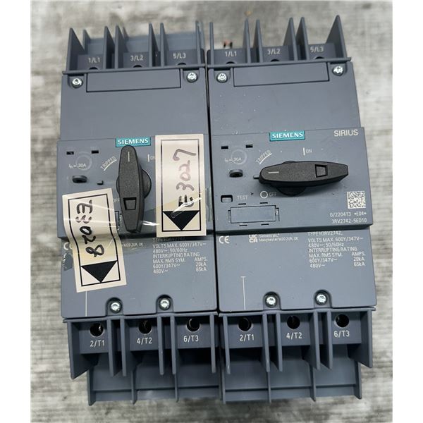(2) Siemens #3RV2742-5ED10 Circuit Breakers