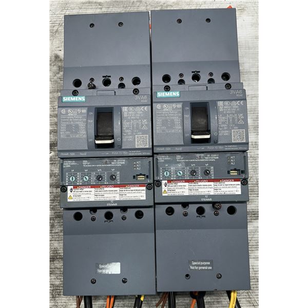 (2) Siemens #3VA6110-6HN31-0AA0 Circuit Breakers