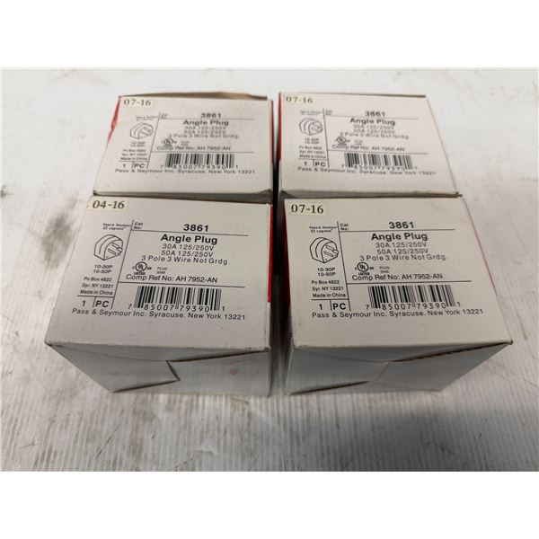 Lot of (4) Pass & Seymour #3861 Angle Plugs