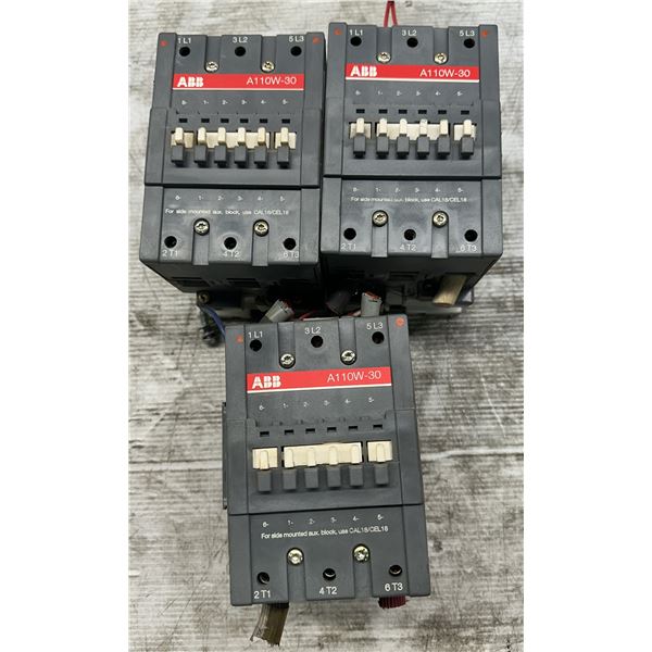 Lot of (3) ABB #A110W-30 Contactors