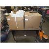 Image 1 : 2 Boxes Of White Isolation Gowns & 1 Small Table On Wheels
