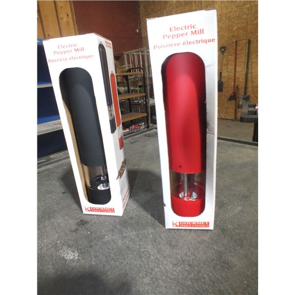 Two Electric Pepper Mills