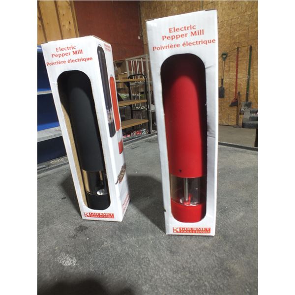 Two Electric Pepper Mills
