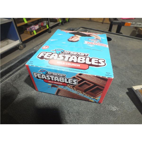 1 Box Of Mr Beast Feastables, Milk Crunch Chocolate Bars
