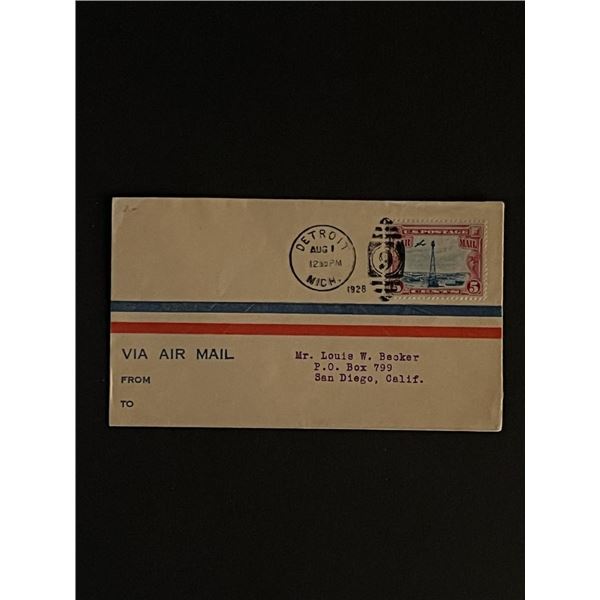 1928 Detroit First Day Cover