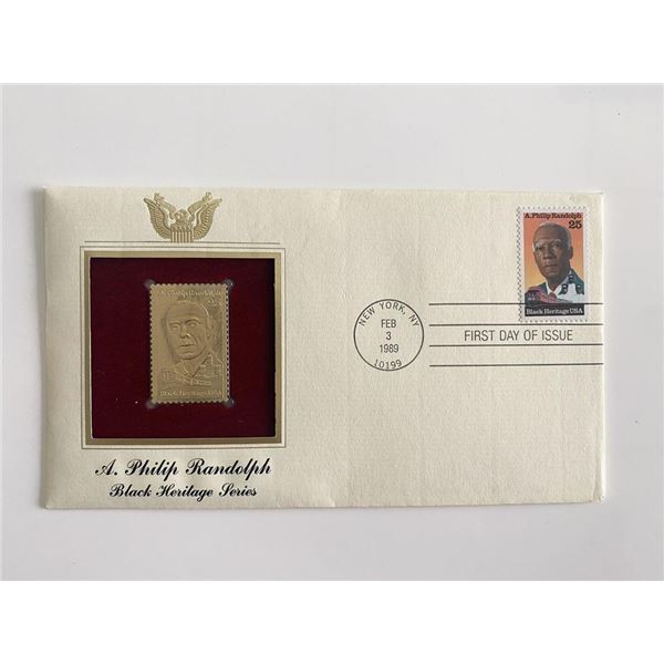 A. Philip Randolph: Black Heritage Series Gold Stamp Replica First Day Cover