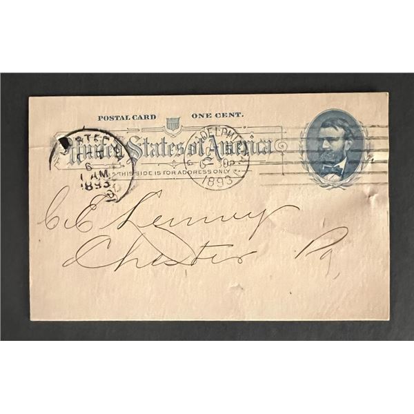 United States 1893 post card