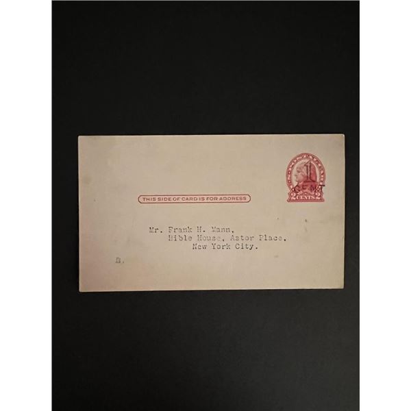 1921 Postcard to New York