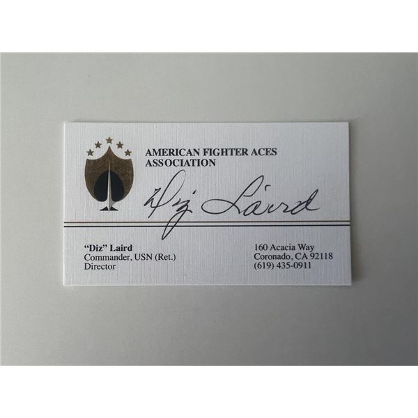 U.S. Navy ace Dean S. Laird signed business card