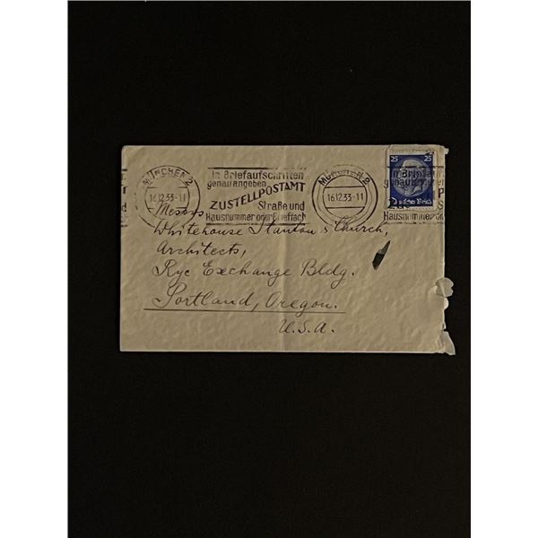1933 German Reich First Day Cover