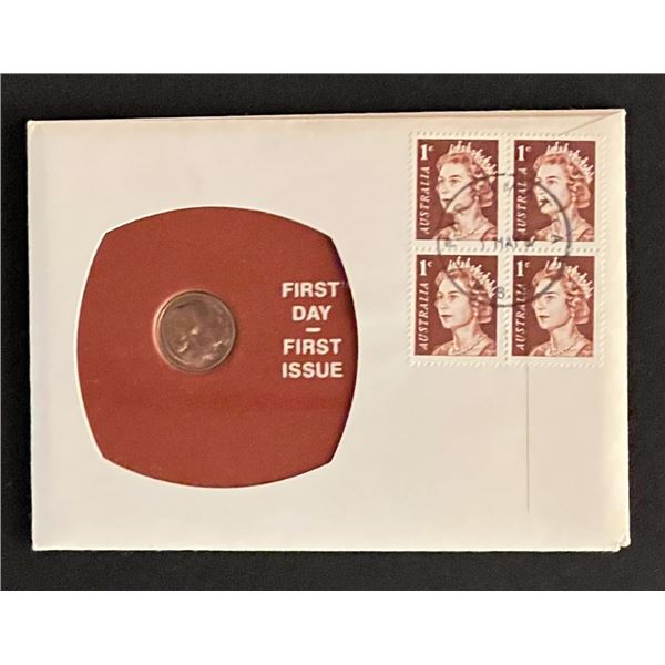 1967 Decimal Currency Australia May 1 1967 First Day Cover with Uncirculated 1967 Cent Coin