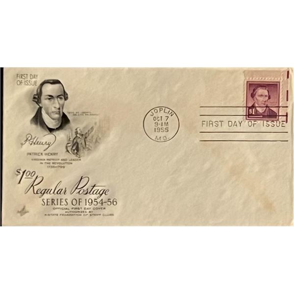 1955 FDC Patrick Henry envelope.
