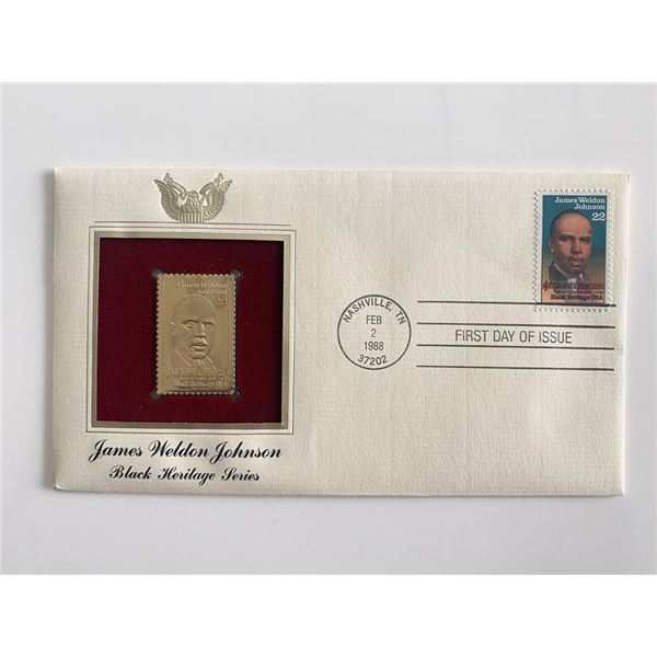 James Weldon Johnson Black Heritage Series Gold Stamp Replica First Day Cover
