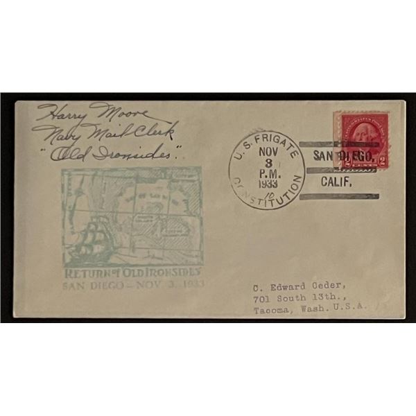 1933 San Diego CA Old Ironsides First Day Cover