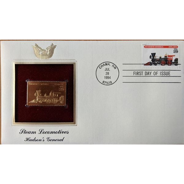 Steam Locomotive Hudson's General Gold Stamp Replica First Day Cover