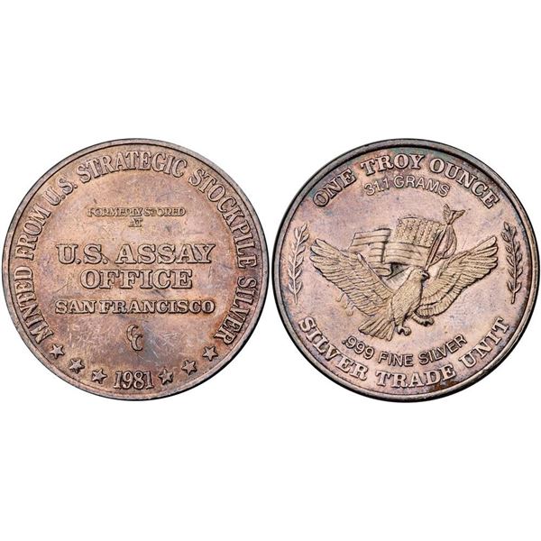 1981 San Francisco CA US Assay Office Troy Silver oz