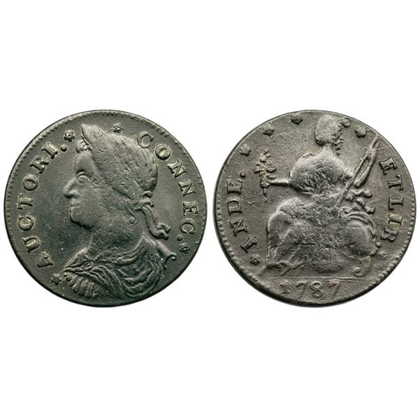 1787 M 32.3-X.4 R-2 Connecticut Copper VF25