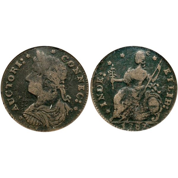 1787 M 33.15-R.1 Connecticut Copper NGC VF20