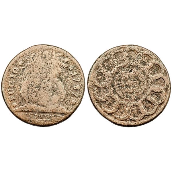 1787 N 6-W R-4 Pointed Rays Fugio Cent G5