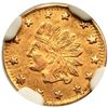 Image 2 : 1853-Dated Indian - Wreath#5 California Gold Token Round NGC AU58