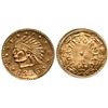Image 1 : 1856-Dated Indian - Wreath W/Star Round California Gold Token (0.30g) NGC MS62