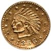 Image 2 : 1856-Dated Indian - Wreath W/Star Round California Gold Token (0.30g) NGC MS62