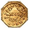 Image 3 : 1865-Dated Indian - Wreath Octagonal California Gold Token (0.20g) NGC MS62
