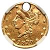 Image 2 : 1870 BG-835 Round Liberty California Gold 25C NGC AU Details (Holed)