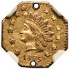 Image 2 : 1875 BG-1127 Octagonal Indian California Gold $1 NGC AU Details (Holed)