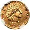 Image 2 : 1897-Dated AIRD-2 R-5 Alaska Indian One Pinch Round Head Right NGC UNC Details (Mount Removed)