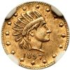 Image 2 : 1897-Dated AIRD-2 R-5 Alaska Indian One Pinch Round Head Right NGC UNC Details (Improperly Cleaned)