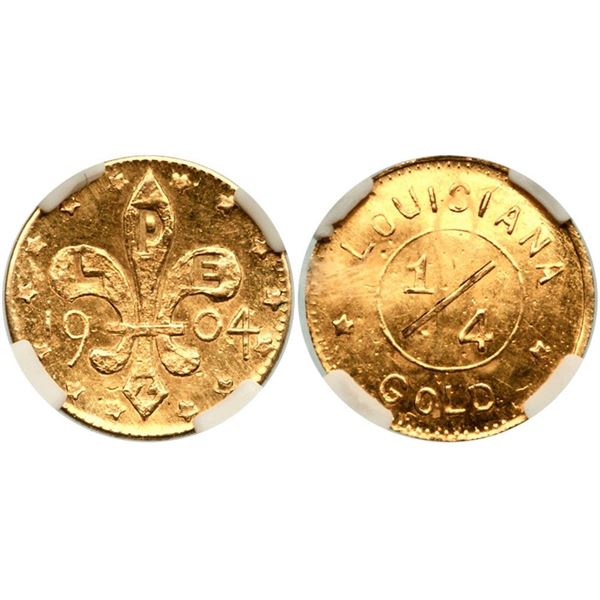 1904 MO H-61-320 14 Stars Louisiana Purchase Expo Gold "1/4" NGC MS64