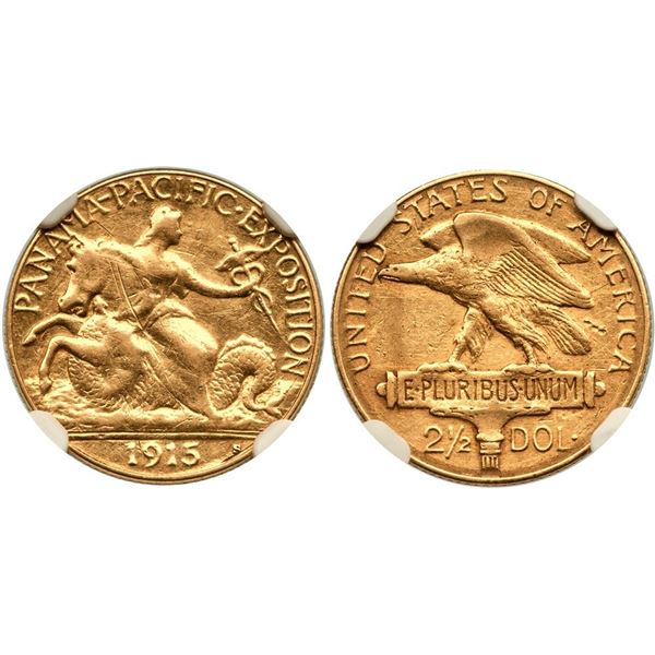 1915-S Panama-Pacific Gold $2.5 NGC VF Details (Removed From Jewelry)