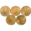 Image 2 : Lot of 5 $20 Saint Gaudens